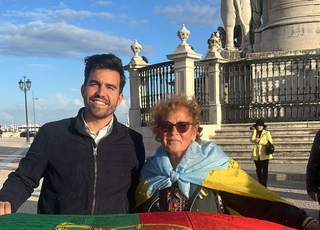 Duarte e uma membro da comunidade ucraniana de Lisboa