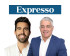 Duarte Costa (Volt) e Filipe Sousa (JPP), com o logotipo do jornal Expresso